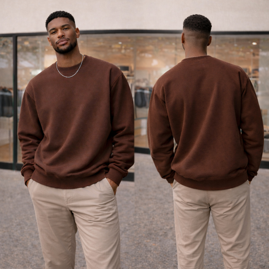 Moletom Gola Redonda Blusa De Frio Básico Careca Casaco Feminino Masculino Flanelado Liso Algodão