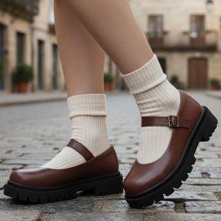 Sapato Boneca Mary Jane Tratorada Sapato Social Feminino Preto Sintético em Oferta na Shopee