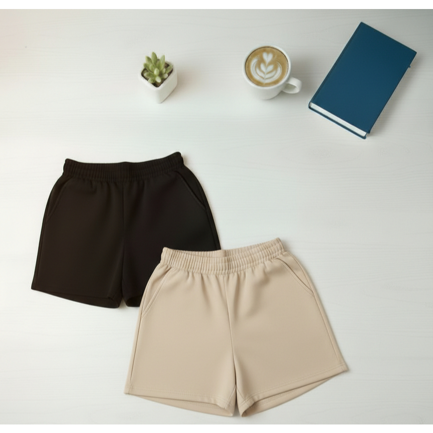 Kit 2 Shorts Moletom Básico Com Bolso Moletinho Soltinho Verão confortavel leve feminino dia a dia