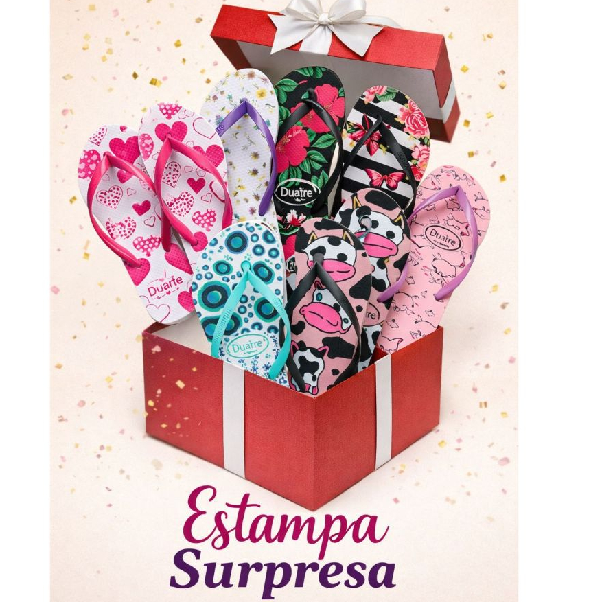 Chinelo Feminino 1 Par – Estampa Surpresa ✨ Modelos Sortidos | Escolha Apenas a Numeração em Oferta na Shopee