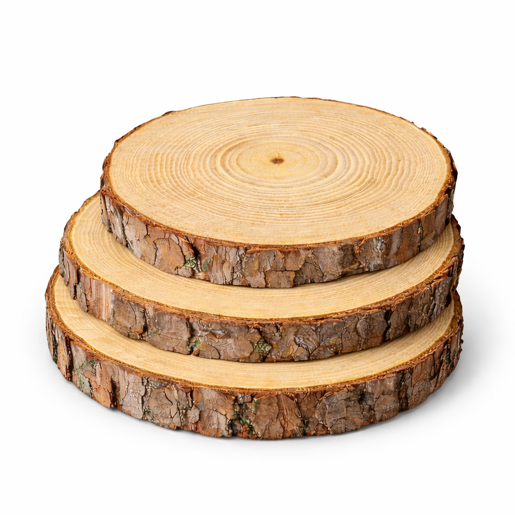 3 Lindas Bolachas de Madeira 18 a 20cm  Para Decoração Mesas Festas Artesanatos Rustico E Natural em Oferta na Shopee