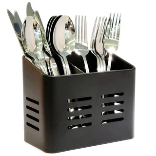Porta Talher Escorredor de Talher de Inox Retangular Black 16x13,3x9cm-6115