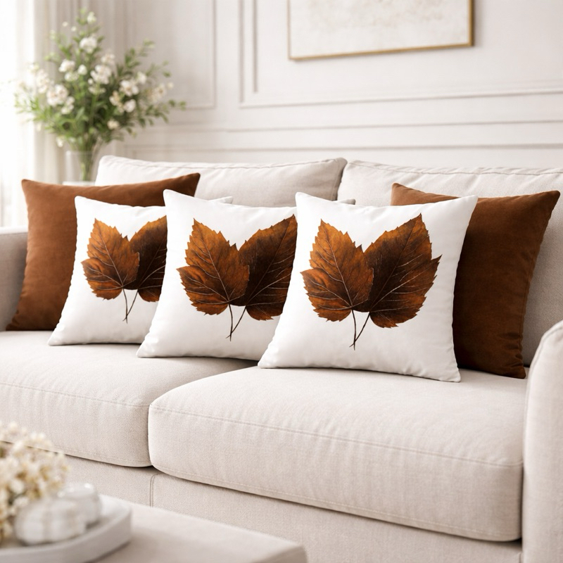 Kit 5 Capas Almofadas Suede Zíper Semi Invisível 45x45 Cor marrom Canadá em Oferta na Shopee