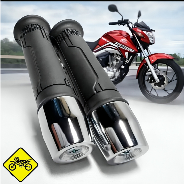 Manopla Cargo + Peso Pesadão Guidão Pcx Cromado + Parafuso não acompanha buchas  (200 gramas cada peso)