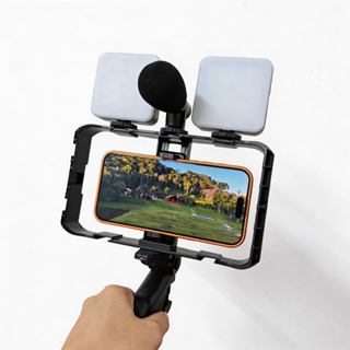 Kit Estabilizador de Vídeo com Gaiola e Tripé para Celular e Câmera - Suporte Profissional para Live e Vlog em Oferta na Shopee