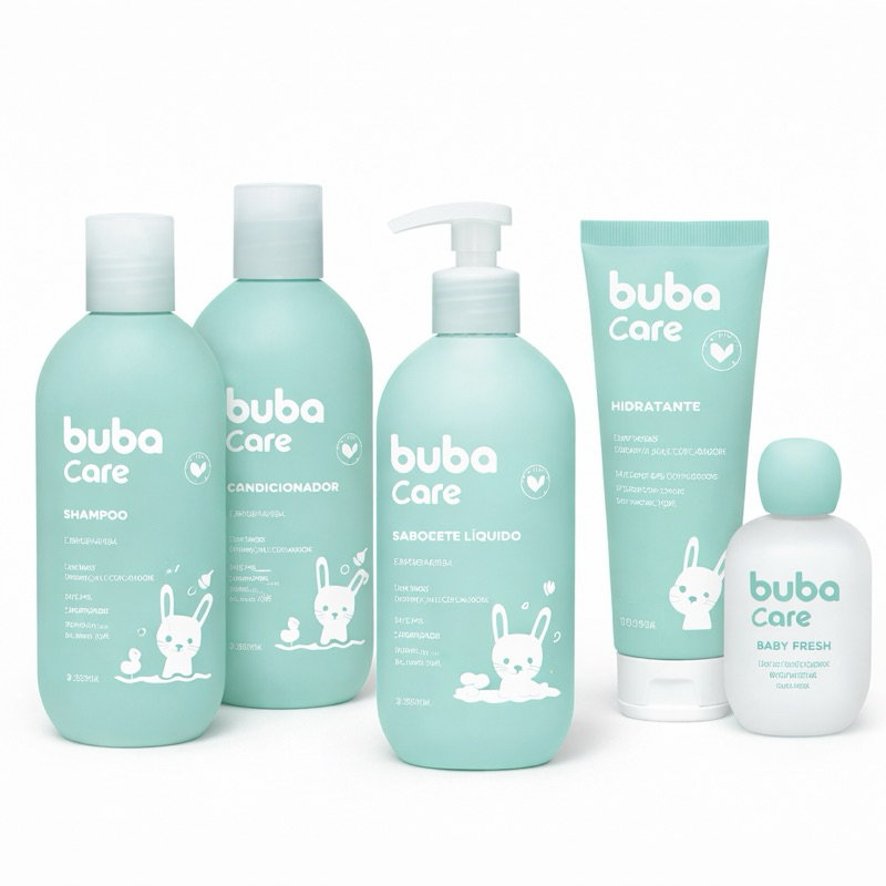 Kit Higiene Buba Care - Shampoo, Condicionador, Sabonete, Colônia e Hidratante em Oferta na Shopee