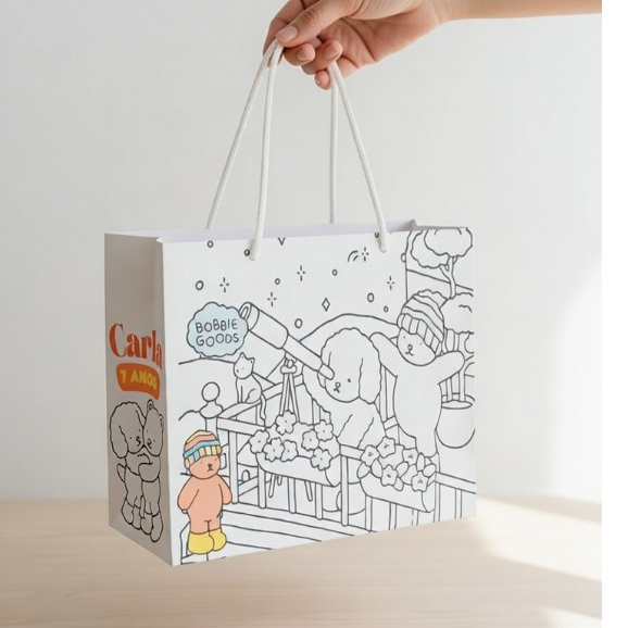 40 Sacolinhas para Colorir personalizadas/Lembrancinha/Mimos/Lancheira/Aniversário/PEGUE E MONTE