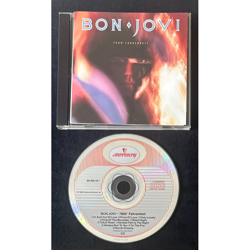 BON JOVI 7800° Fahrenheit CD 1ª Prensagem USA 1985 Mercury Atomic 824 509-2 Matriz 02%