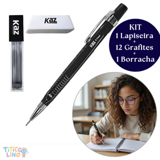 Kit Lapiseira 0.7 + Grafite 0.7 + Borracha - Material Escola Escritório Papelaria Volta as Aulas em Oferta na Shopee