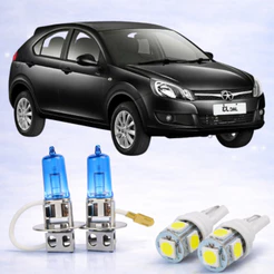 Lâmpada Farol de Milha + Lâmpada LED Super Branca JAC J3 2009 ATÉ 2016