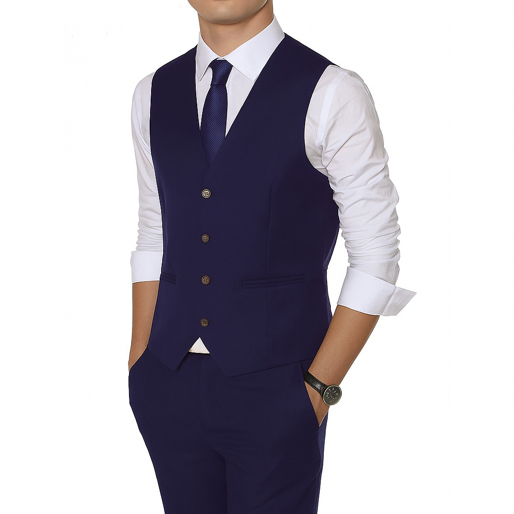 Colete Masculino Slim Oxford Premium Azul Marinho com Desconto Exclusivo - Garanta o Seu!