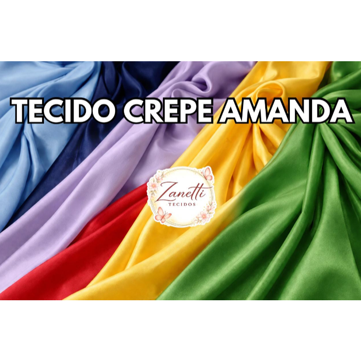 Tecido Crepe Amanda - 1,47m largura, 100% Poliéster