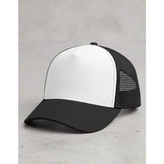 Boné Trucker Preto - Frente Branca - Sem Estampa. em Oferta na Shopee