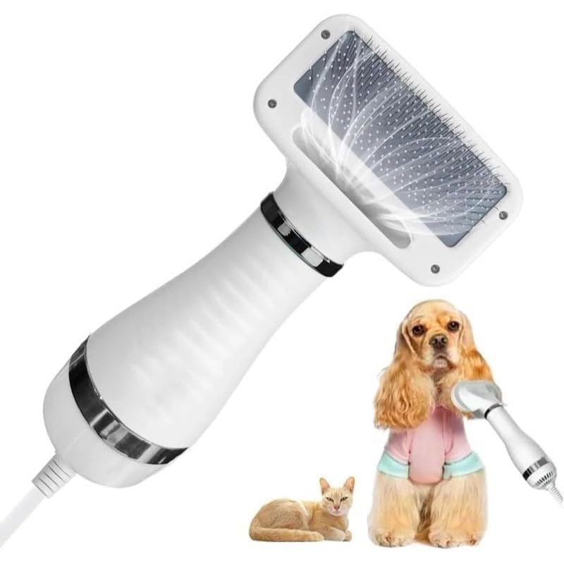 Secador De Pelo Escova Pente Pet Tosa Profissional Portátil 2 IN 1 Remove Pelos Gato Cachorro 110V