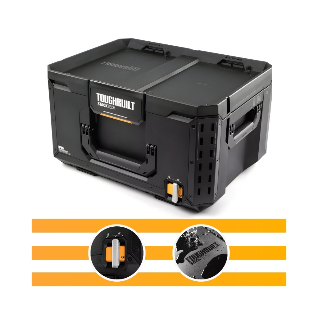 Caixa de Ferramentas Modular Profunda com Bandeja Removível StackTech TB B1 B 50 ToughBuilt