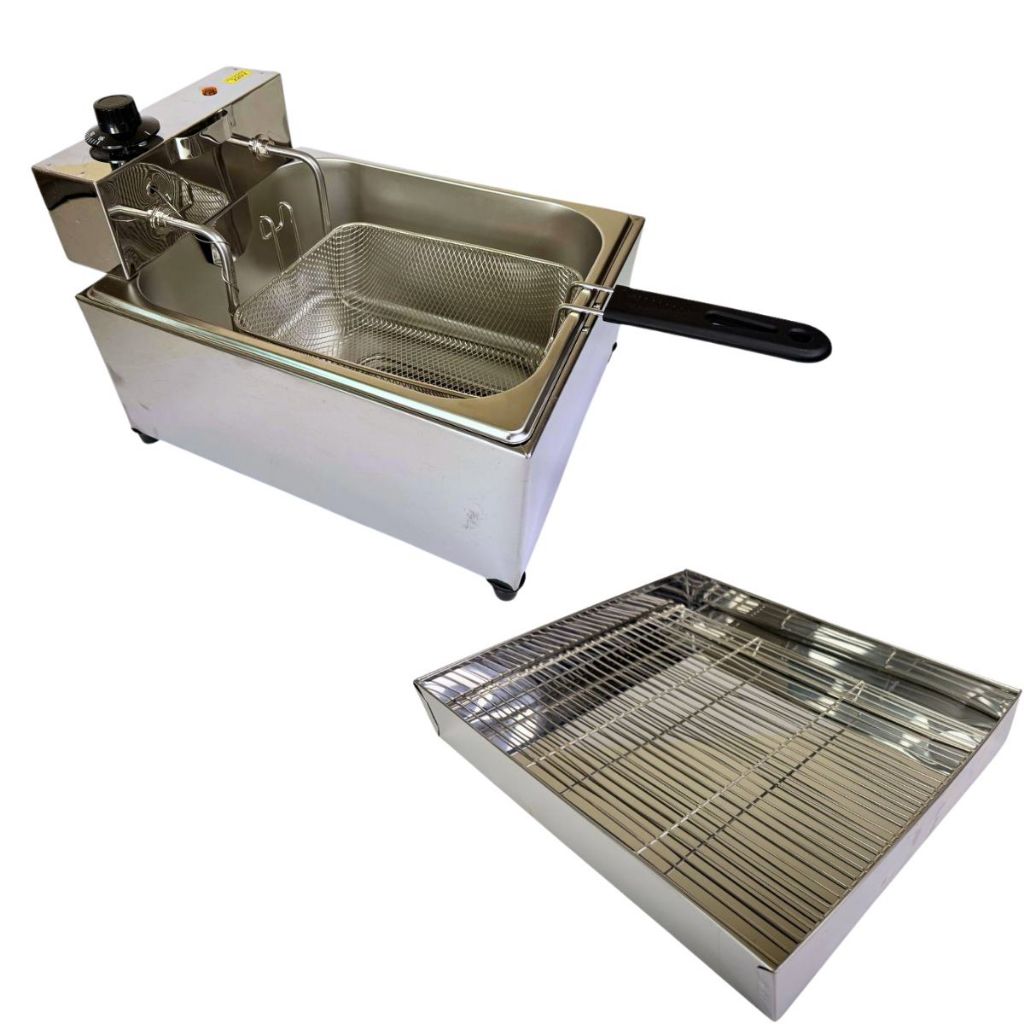Kit Fritadeira Elétrica 7L Inox + Escorredor de Óleo 110V