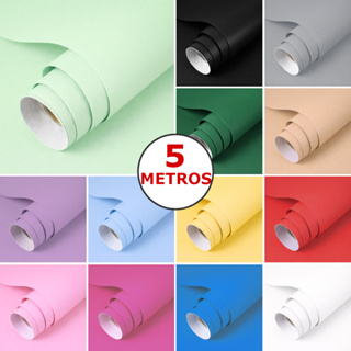 Adesivo Colorido Papel de Parede Lavável 5 METROS Envelopamento Moveis Decoração Cozinha Quarto Sala Banheiro em Oferta na Shopee