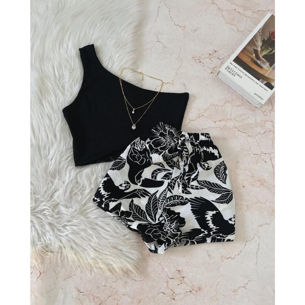 Short Feminino Estampado Para Viagens Praia e Dia a Dia Confortável Com Elastico Na Cintura Soltinho Floral Calção em Oferta na Shopee