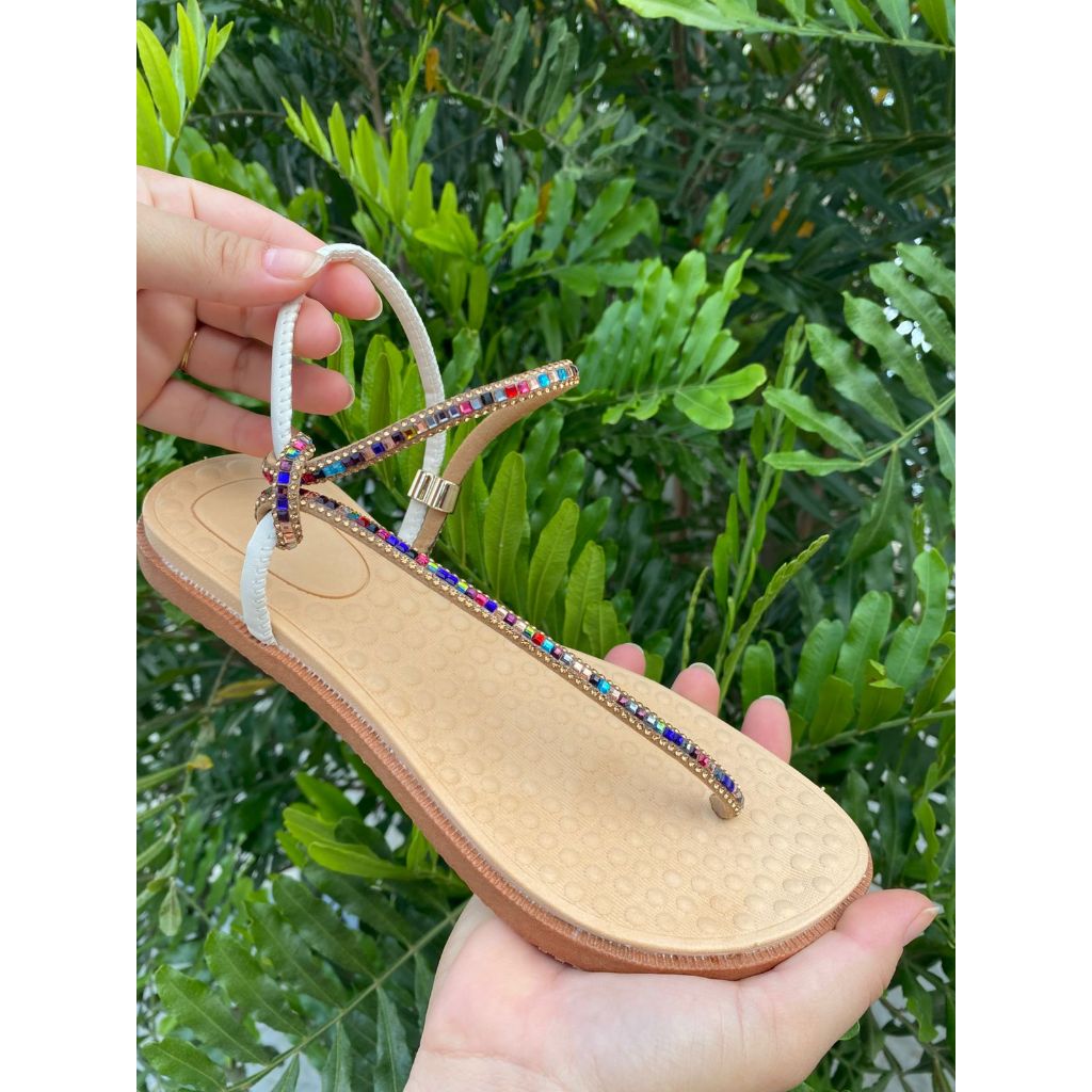 Chinelo de dedo Palmilha Anatômica Feminina Rasteira Confortável Regulagem Lateral Sandalia Strass