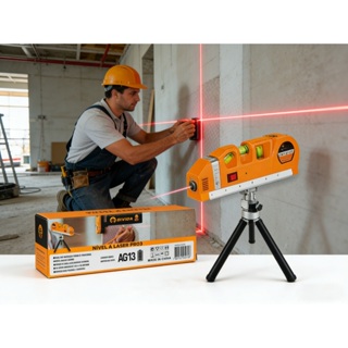 Nível a Laser Portátil com Trena Horizontal Vertical com 4 Bolhas de Nível Multifuncional em Oferta na Shopee