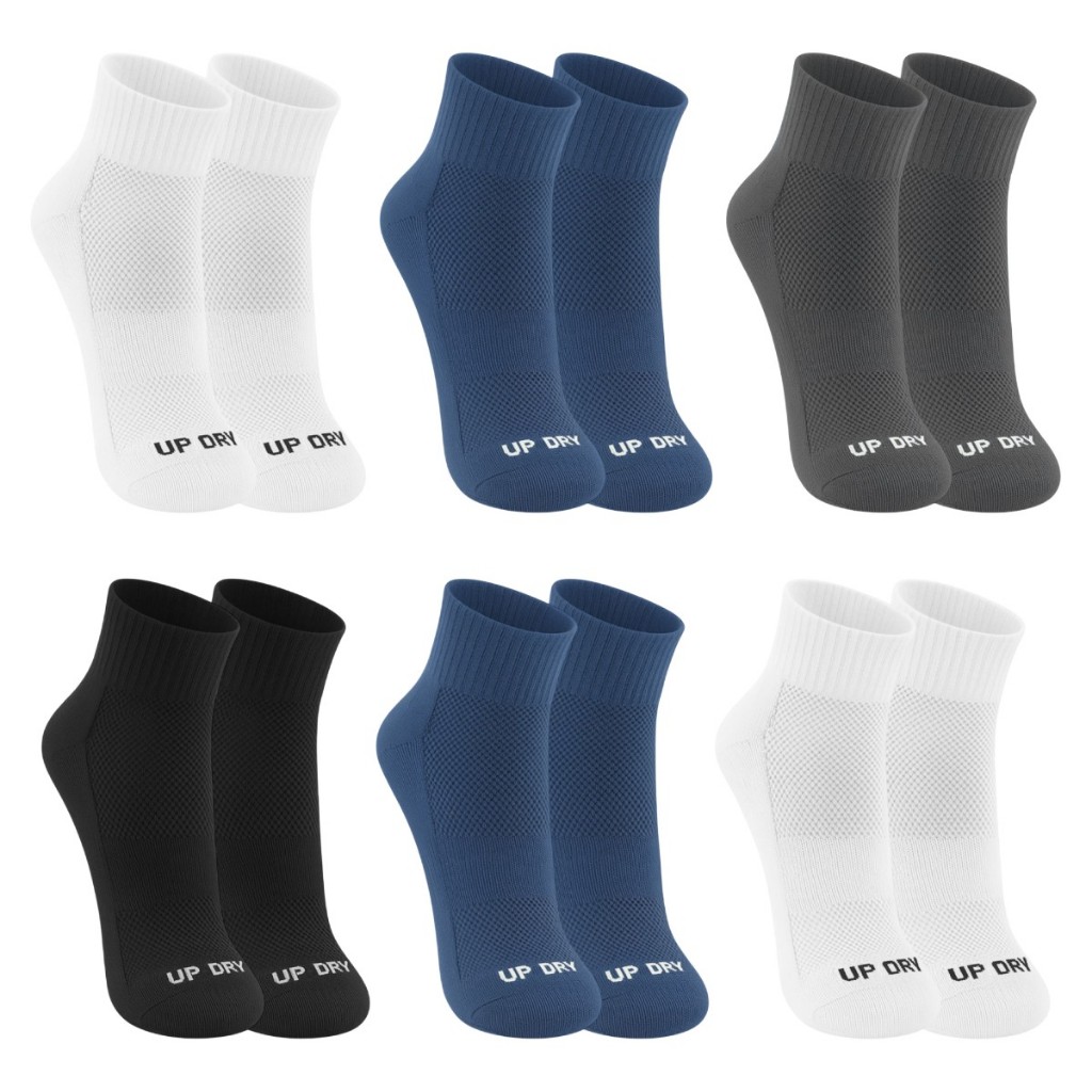 Kit 6 Pares Meias Esportivas Up Dry Cano Médio Anti Bolha Corrida Caminhada Academia em Oferta na Shopee