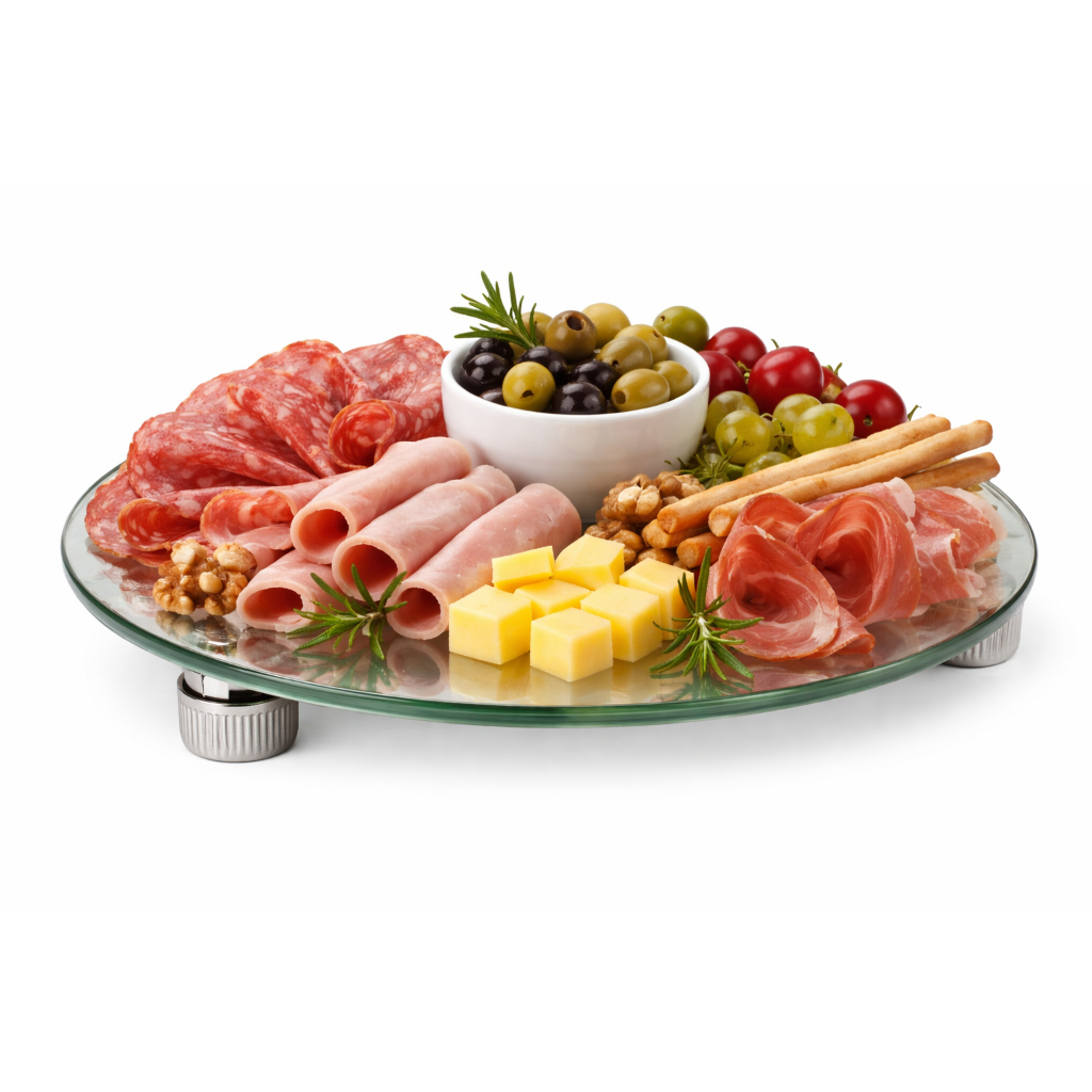 Bandeja para Frios Redonda de Vidro 35 cm