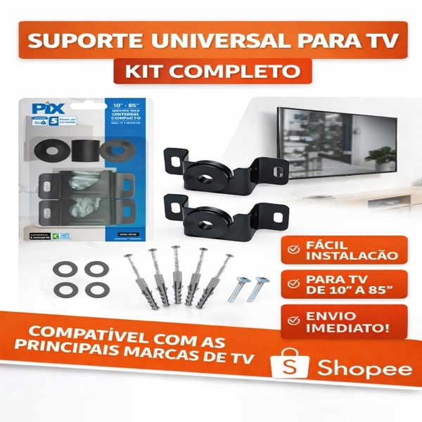 Suporte Universal Fixo Smart TV LED LCD 4K Parede E Painel 10 24 32 43 50 55 60 75 100 Polegadas Uni/Kit em Oferta na Shopee