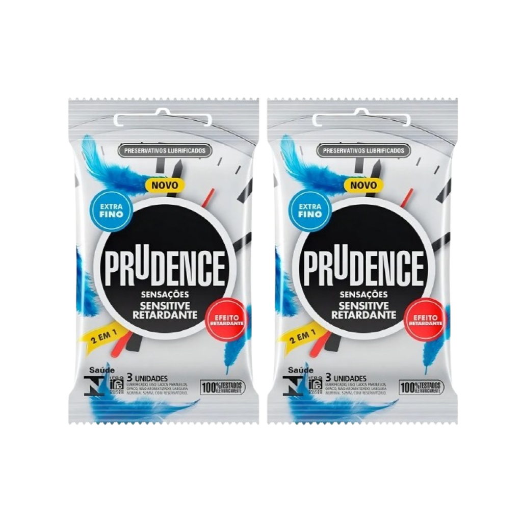 6 preservativo Camisinha Extra Fino Sensitive Retardante C\3 Und Cada