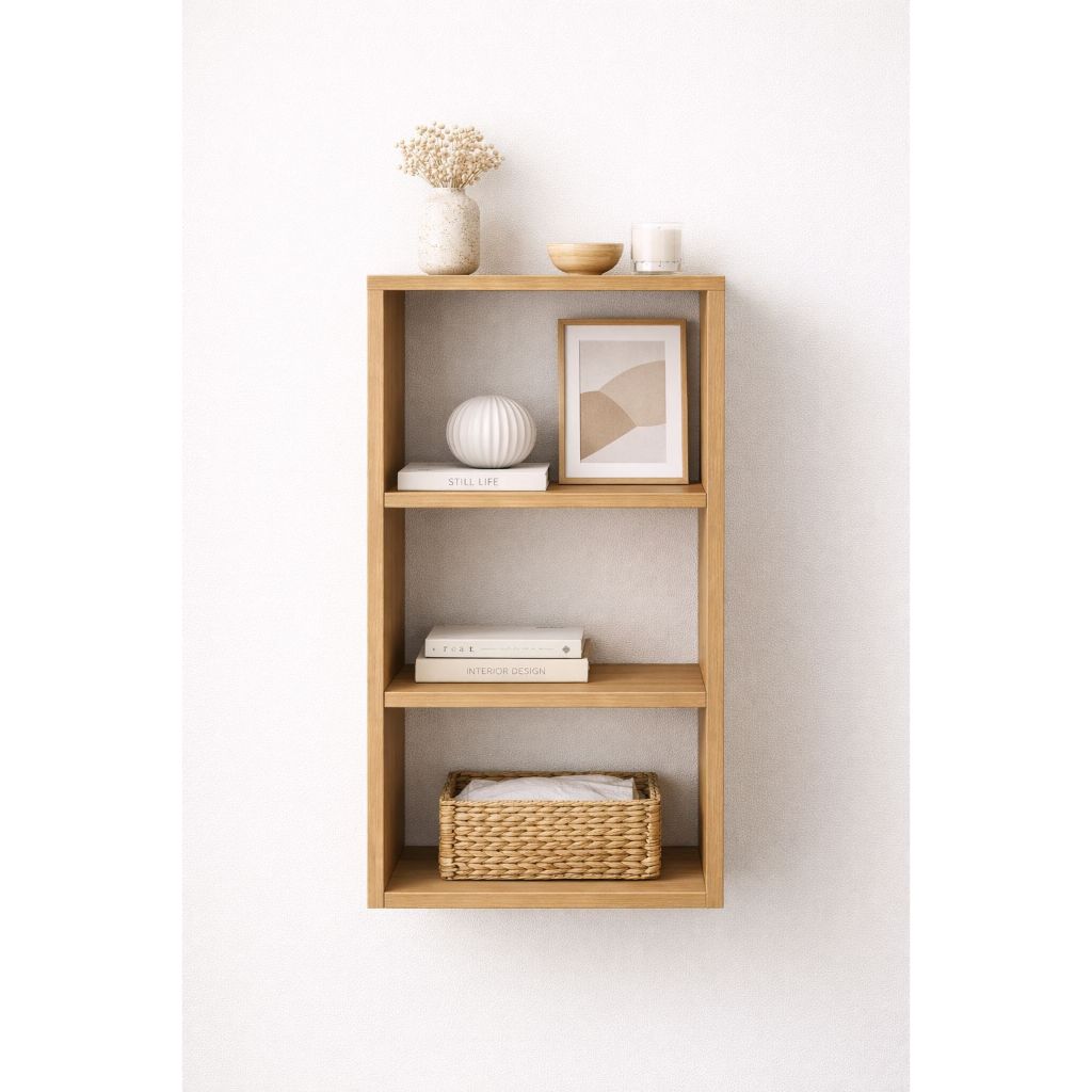 Nicho Vertical 80x30x30cm Freijó – MDF 25mm com 2 Divisórias | Decoração Sala Cozinha Escritório