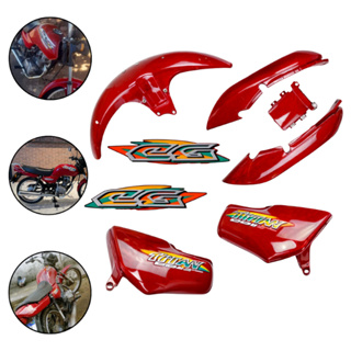 Kit Carenagem Cg Titan 125 Vermelha 95 96 97 98 99 + Adesivos Completo Paralama Tampa Lateral e Rabeta Brilho em Oferta na Shopee