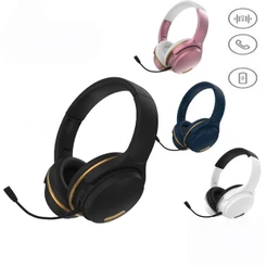 Fone de Ouvido Gamer com Microfone Externo Bluetooth Estéreo Over-Ear Baixo Forte Confortável Compatível PC Celular