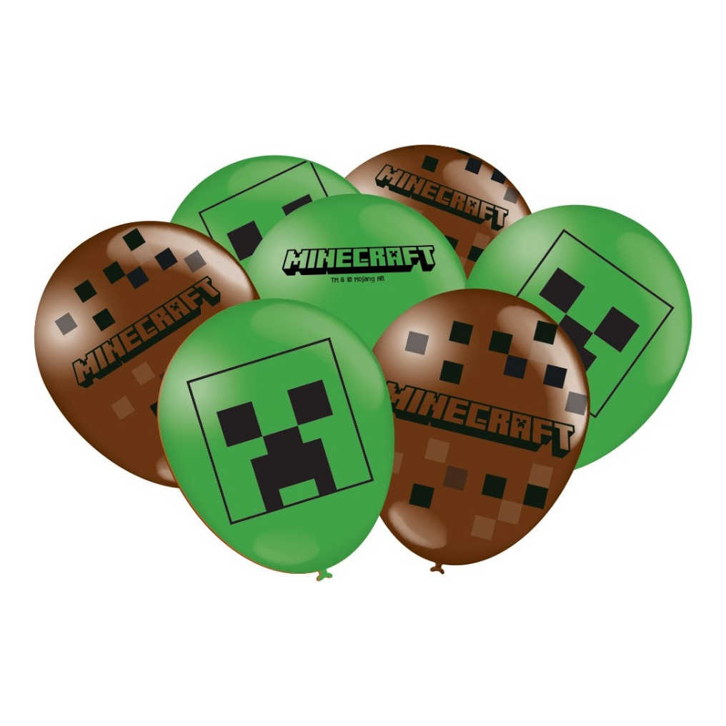 Bexiga Minecraft N9 Balão Mine Craft 25un Jogo Mineração em Oferta na Shopee