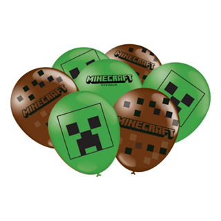 Bexiga Minecraft N9 Balão Mine Craft 25un Jogo Mineração em Oferta na Shopee