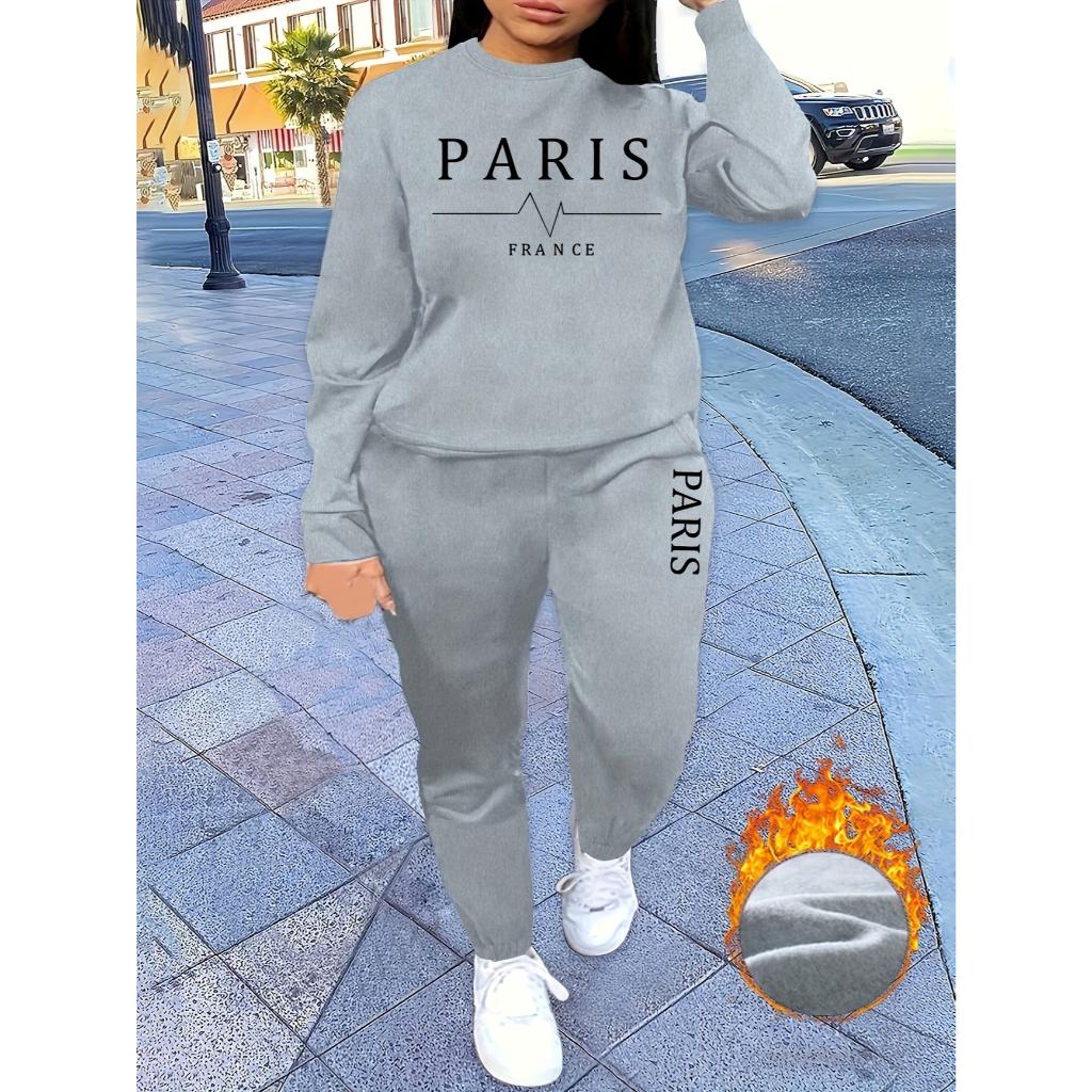 CONJUNTO MOLETOM FEMININO ESTILOSO E CONFORTAVÉL PARIS FRANCE