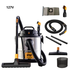 Aspirador de Pó e Água WAP GTW Inox 20L om Filtro Lavável, 160mbar 1600W 127V
