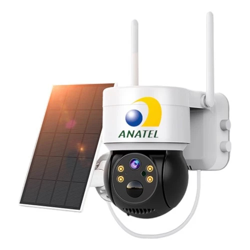 Camera Sem Fio Com Placa Solar Externa Câmera De Segurança Wifi Full Hd Preto Branca