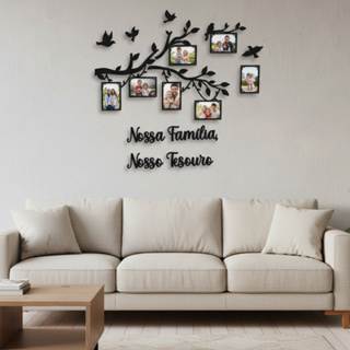 Quadro Decorativo em Mdf Árvore Com Molduras Para Fotos de Familia Porta Retrato em Oferta na Shopee