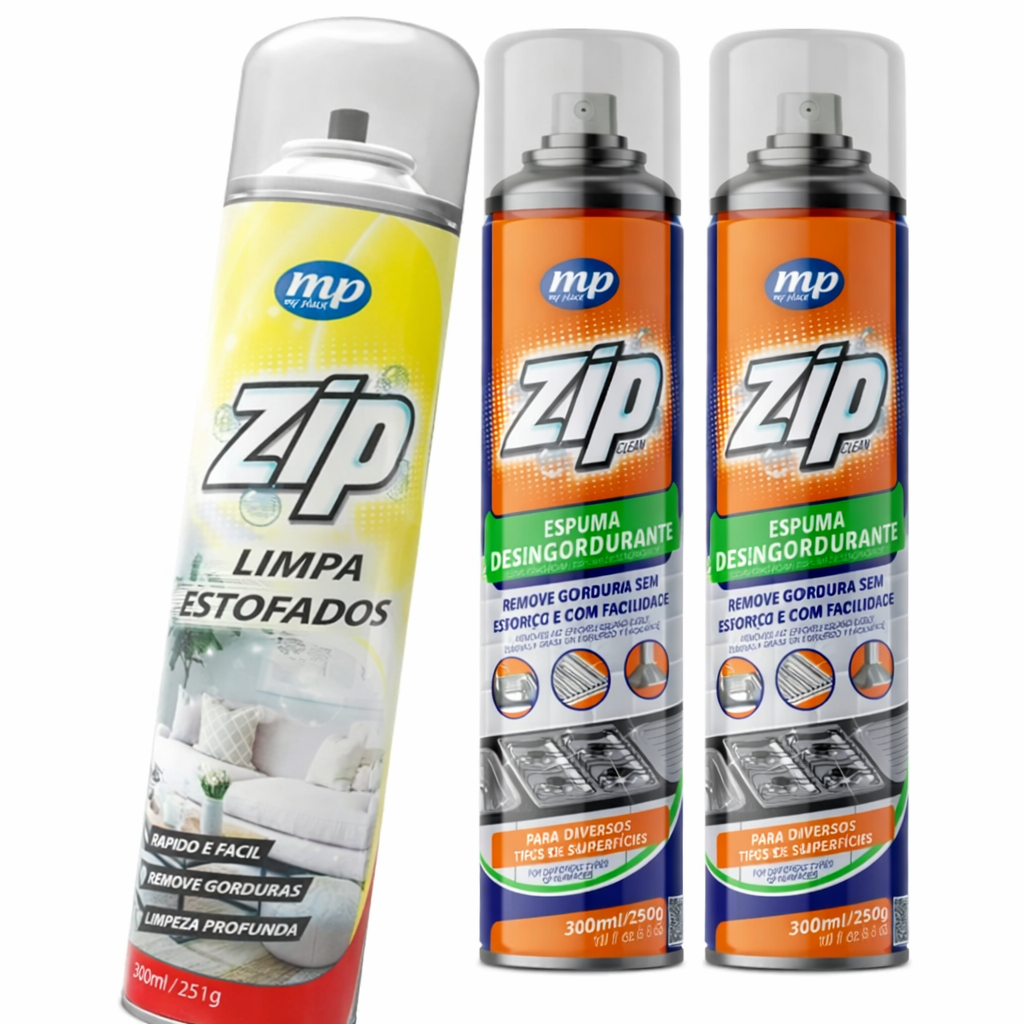 Kit 3 Sprays Limpeza Pesada – 2 Desengordurante Espuma Forno Fogão Micro-ondas Coifa Churrasqueira + 1 Limpa Sofá