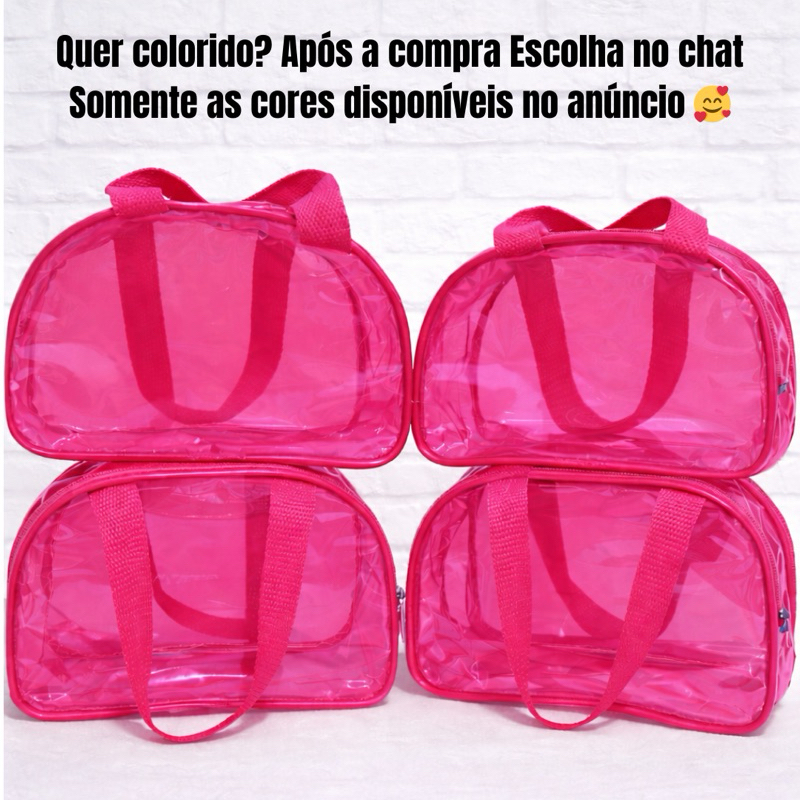 KIT COM 5 MALETINHA MEIA LUA/QUADRA Transparente Plástico Cristal Lembrancinha Festas