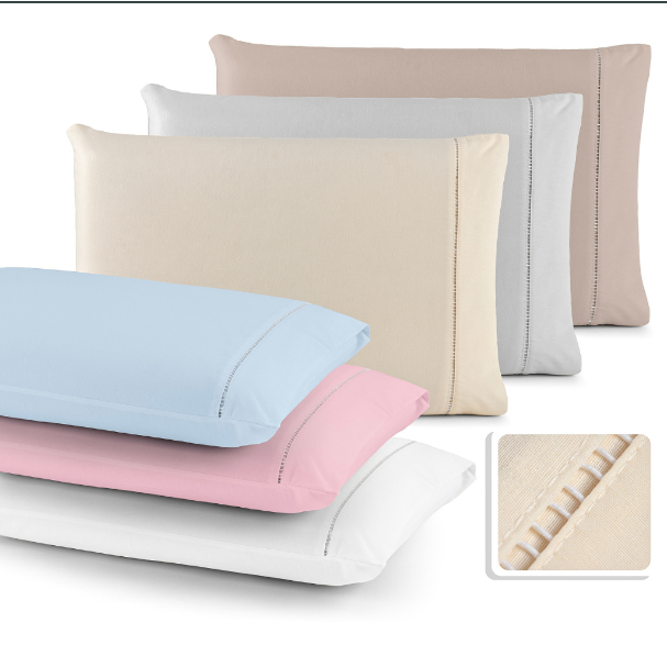 Imagem Par de Fronhas MicroPercal 400 Fios 70x50cm Toque Macio e Sofisticado Diversas Cores Envio Imediato
