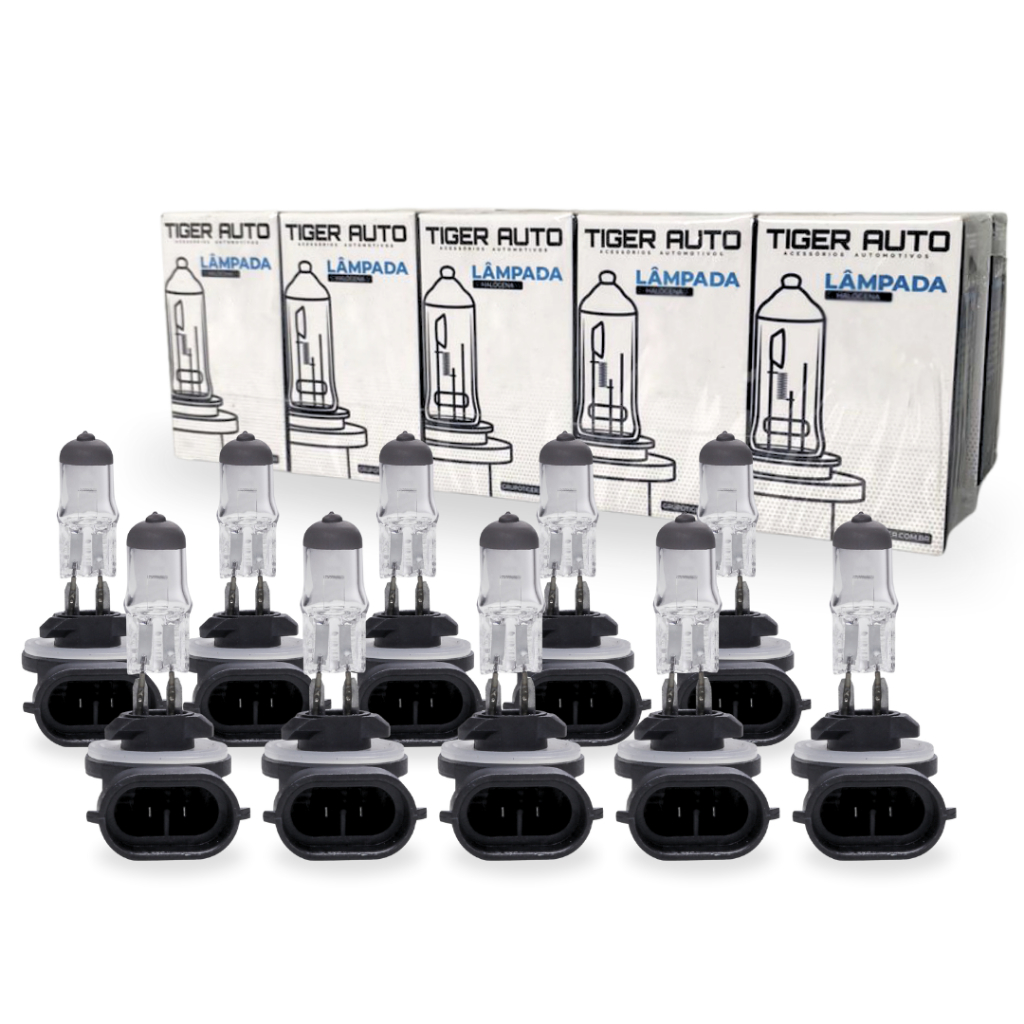 Kit 10 Lâmpadas Automotiva Halógena H27 3200K 12V 27W Tiger Auto