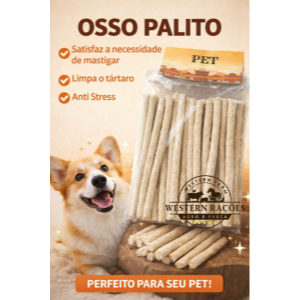 Osso Palito para Cães - Anti Stress e Limpeza de Tartaro, petisco de osso.