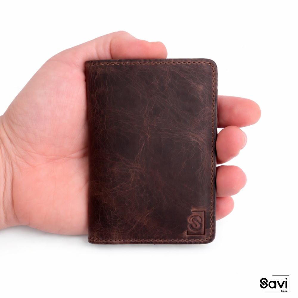 Carteira masculina porta cartão rustico carteira slim