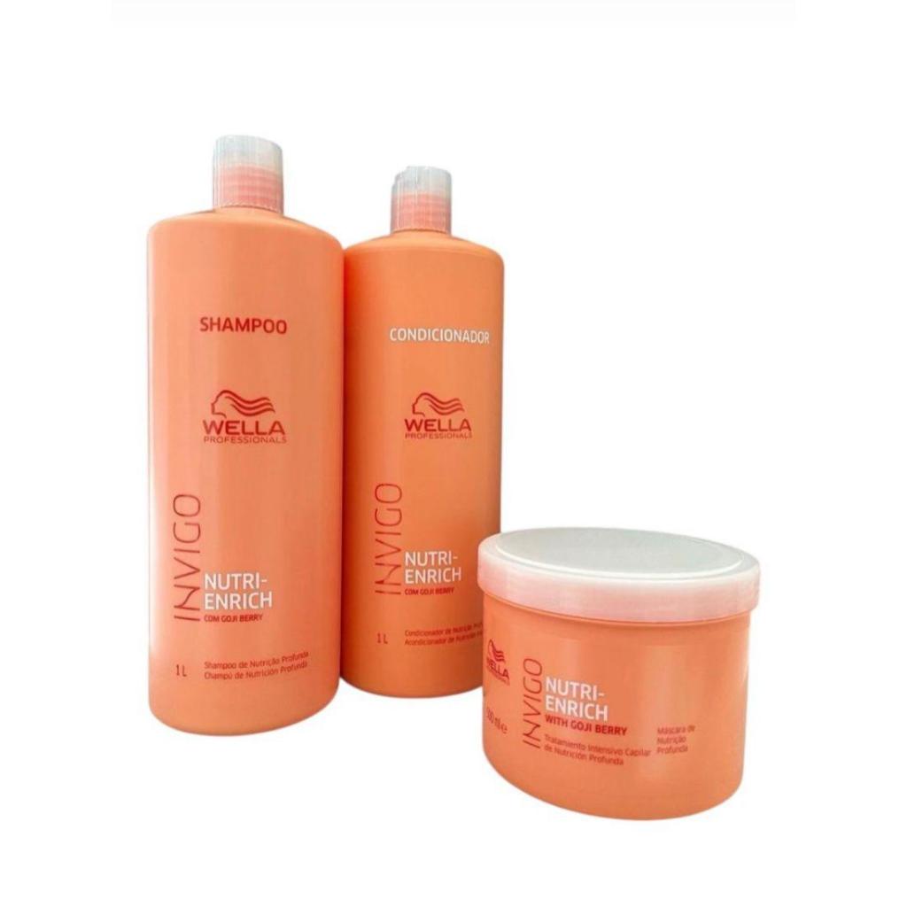 kit Shampoo  Condicionador e mascara Wella Professionals Invigo Nutri-Enrich 1L