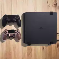 Kit Suporte De Parede Para Ps4 + 2 Suportes Para Controle