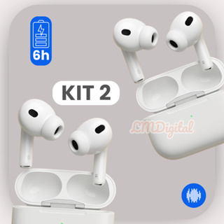 KIT 2 Fones de Ouvido Airpods  PRO 3 Sem Fio e Cancelamento De Ruídos Bluetooth para iOS e Android Kits C/1 ou 2 Fones em Oferta na Shopee