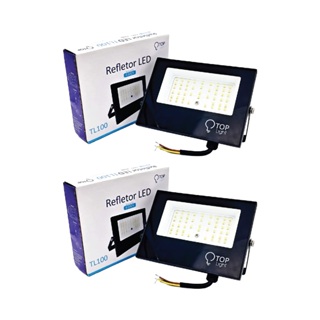 Kit 2 un Refletor 100w Projetor Led Branco Frio Slim Holofote Bivolt Prova Dágua 6500k mini em Oferta na Shopee