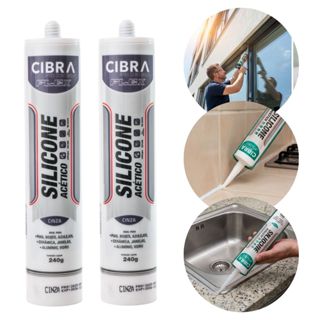 Silicone Acético Cibra Flex 240g Cinza Vedação Construção Banheiro Pia Janelas Portas Selante em Oferta na Shopee