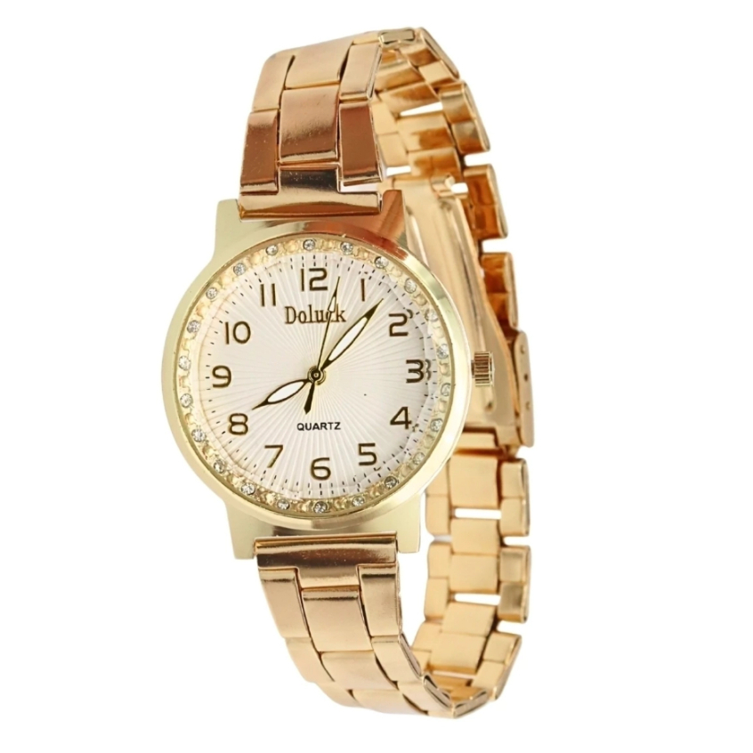 Relógio Feminino Hélia White Gold 35mm - Doluck Premium Fundo Branco