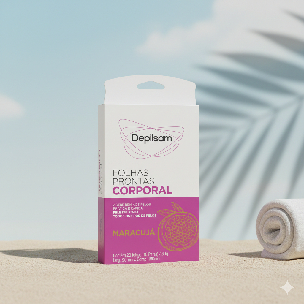 Folhas Prontas Corporal Depilsam Maracujá 10 Pares em Oferta na Shopee